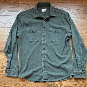 Faherty Green Knit Alpine Casual Button Down Shirt- large